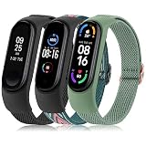 Vancle Armband für Xiaomi Mi Band 4 Armband/Xiaomi Mi Band 3 Armband/Xiaomi Mi Band 6 Armband/Xiaomi Mi Band 5 Armband,Nylon Verstellbares Ersatzarmbänder für Damen Herren(Schwarz/Grüner Pfeil/Grün)