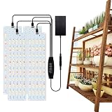 Tivekeo LED Pflanzenleuchte Vollspektrum 4 Stück,Pflanzenlicht 540 LEDs 10 Helligkeitsstufen 3/9/12H Zeitschaltuhr, mit 16 Kabelbinder 8 Doppelseitige Aufkleber für Gewächshaus, Zimmerp
