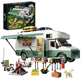 Millionspring Wohnmobil-Baustein-Set mit LED-Licht, Sommer-Herbst-Wohnwagen, Wohnmobil, Wohnmobil, Bauset, Sammlerstück, Ausstellungsgeschenk für Jugendliche und Erwachsene (1586 Teile)