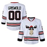 Herren Clark #00 Griswold Movie Hockey Jersey Stitched X-Mas Christmas Vacation, Weiss/opulenter Garten, L