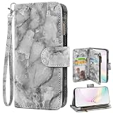 Asuwish Handyhülle für Samsung Galaxy J2 2015 Hülle mit Kartenfach Klappbar Leder Geldbörse Ständer 2J Duos SM-J200M J200M Handy Hüllen Schutzhülle Handyhüllen Cover Slim Wallet Phone Case G