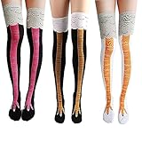 Hühnerfüße Strümpfe,RoadLoo 3 Paar Chicken Leg Socks Kniestrümpfe Strümpfe Fun Lustige Socken Hühner Socken Verrückte Lustige Winter Warm Overknee Socken Lustige Verrückte Socken Stricken W