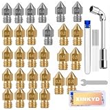 28 Stk 3D Drucker Düse Set, MK8 Nozzle 21x Messingdüsen+7x Edelstahldüsen für 0,2mm 0,4mm 0,6mm 0,8mm Extruder Düsen mit Düsenreiniger tool für CR-8 / CR-10 / Ender 3 / Ender 3S / 5/6 and so on…