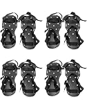 QWORK® Nagelschuhe Profi, Nagelsohle Estrichschuhe mit 25mm Spikes, perfekt für Epoxidböden, Überzüge, Abdeckung, schwarze Farb