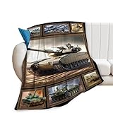 Tankdecke, Tankdecke, Geschenke für Tank-Fans, Militärdecke für Jungen, Männer, Mädchen, Frauen, Kinder, Erwachsene, weiche, warme, gemütliche Fleecedecke für Couch, Sofa, Bett, 127 x 101,6