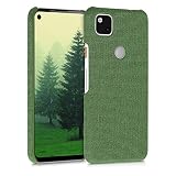 kwmobile Schutzhülle kompatibel mit Google Pixel 4a - Hülle - Stoff Cover Handyhülle - Backcover in Grü