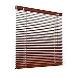 Victoria M. Aluminium Jalousie 60 x 130 cm, holzdunkel, Jalousie ohne Bohren, inkl. Klemmclip