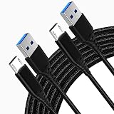 PS4 Controller Ladekabel 3M+3M Kabel für Playstation 4/Sony PS4/PS4 Slim/Nacon PS4 Pro/Xbox One/One S/One Elite/Microsoft One X Controllers,Micro Usb Datenkabel und Schnellladekabel,Schw