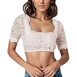 GFPGNDFHG alle Meine bestellungen anzeigen 2025 Angebote Dirndlbluse Damen weiß weiße Bluse mit Spitze schulterfrei dirndlschürzen hochgeschlossen Dirndl midi Trachtenbluse S