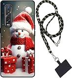 WUACYEAMING für Oppo Find X2 Pro Hülle,mit Aesthetic Weihnachten Muster Weich Silikon Dünn TPU Stoßfeste Kratzfest Schutzhülle Cover-Geschenke A+1*Tragbares Universal-Lany