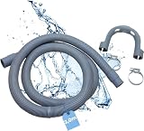 Lichtblau Ablaufschlauch Waschmaschine Geschirrspüler I Größe 2,0 m I Komplettes Set inkl. Bügel und Schlauchschellen I Wasserablaufschlauch universell verwendbar Hersteller unabhängig