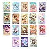 Positive Bestätigungskarten – 18-teiliges Motivationsdeck mit Tiermuster, Ermutigungs-Papierkarten für Frauen, Männer, Freunde, Familie, tägliche erhebende Nachrichten mit charmantem Design, für M