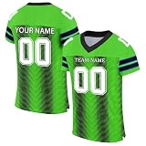 Personalisiertes American FootballTrikot Custom Football Jersey Individuell Bedruckt Team Name & Number Baseball Trikot für Herren Damen Jugend Unisex Schnelltrocknend Atmungsaktiv Tshirt(#A 16)