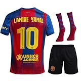 IHIMI Barcelona Lamine Yamal, #19 Trikot Set Schwarz für Kinder Mit Socks und Shorts, Fußball Trainingstrikot, Sporttrikot für Fußballfans (140)