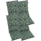 BURI 4X Gartenstuhlauflagen Hochlehner 115x50cm I extra 8cm Dicke Komfort Sitzauflagen I Made in Europe I Stuhlauflagen für Hochlehner Gartenstuhl I Polster für Gartenmöbel I Beig