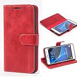Mulbess Handyhülle für Samsung Galaxy J5 2016 Hülle, Leder Flip Case Schutzhülle für Samsung Galaxy J5 2016 Duos Tasche, Wein R