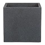 Scheurich C-Cube Pflanzgefäß Stony Black 40 cm, Höhe 33