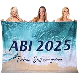 Namalu ABI 2025 Badetuch Geschenke Strandtuch Abitur 2025 Handtuch Strandtücher Duschtuch Badehandtuch für Abschlussfahrt Geburtstag Dusche Schwimmen(Strand,200 x 145 cm)