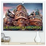 Die Fantasie als Architekt (hochwertiger Premium Wandkalender 2025 DIN A2 quer), Kunstdruck in Hochg
