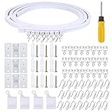 FOGAWA 5 Meter Flexible Biegbare Decken-Vorhangschiene Gardinenschiene gebogene Deckenschiene Deckenhalterung mit Schienenvorhangsystem für Vorhangschiene Fenster Raumteiler Wohnmob