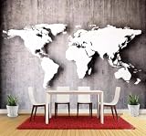 Abstrakt Relief Dreidimensional Grau Weltkarte 3D Tapeten Tapete Luxus Home Esszimmer Fototapete Effekt Wohnzimmer Schlafzimmer Kinderzimmer-300cm×210