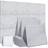 Akustikplatten 24 Stücke, Ohuhu Schallabsorber Schallschutzplatten 30 x 30 x 1 cm schallabsorbierende Paneele, hohe Dichte abgeschrägte Kante Sound Paneele für Wand Decken Holz & Tü