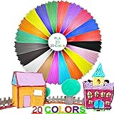 3D Stifte Nachfüllungen 1.75mm,3D Print Filament,Filapen Filament,PLA 20 Farben,3d Stift Filament PLA für Kinder,5 Meter pro Farbe,Kein Geruch,3D Stift Farben Set für 3D Stift and 3D Druck S