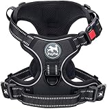 PoyPet Keine Pull Hundegeschirr, Reflektierendes Hundegeschirr für Hunde ohne Choke, Verstellbare, weich gepolsterte Haustierweste mit Easy Control-Griff für kleine bis große Hunde (Schwarz,XS)