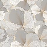Yullpaper Tapete Blumen Beige/Gold/Grau Klebefolie Muster Für Möbel Blumentapete Vintage Möbelfolie Selbstklebend Flur Wohnzimmer Tapete Landhausstil Retro Schrank Folie Selbstklebend 44.5cm X 300