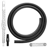 Kaya Shisha Schlauch Set [4-teilig] mit Glas-Mundstück, Silikonschlauch [150cm] Knickschutz und Schlauchadapter (Antarctic Carbon)