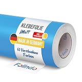 FOLINDO Möbelfolie selbstklebend 053 Hellblau Matt 5m x 63 cm - Klebefolie Möbel, Klebefolie Küche, Möbelfolie, Folie für Möbel, Möbelfolie selbstklebende Folie, Küchenfolie selbstkleb