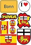 Daged Bonn Aufkleber Karte 10 Stück - PKW Auto Motorrad Biker Flagge Fahne Vinyl ST