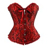 TIMELYE Taillenmieder Für Damen Satin Floral Bustier Übergrößen Unterwäsche Vintage Body Shaper Shapewear Bauchweg Corsage Figurformende Reizwäsche Vollbrust Korsage Top Schnürkorsett Top