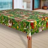 laro Wachstuch-Tischdecke Abwaschbar Wachstischdecke PVC Plastik-Tischdecken Eckig Meterware Abwischbar, Muster:Ostern Blumenwiese Hase, Größe:100x140