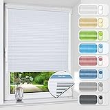 HOMEDEMO Plissee ohne Bohren verdunkelung, Thermo Plisseerollo Klemmfix, Weiß 75x130cm(BxH) Verdunklungsplissee 100% lichtundurchlässig für Fenster, Blickdicht Sichtschutz S