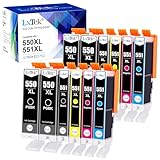 LxTek 550 551 XL Multipack Patronen Kompatibel für Canon PGI-550 XL CLI-551XL für Canon Pixma IP7250 MX925 MX920 MX725 MG5650 MG5550 MG6450 MG7550 MG6650 MG5400 MG5450 IP7200 IX6850 (12er-Pack)