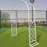 Strapazierfähige Pergola aus Metall, 1,4 m - 3,4 m, Outdoor-Gartenlaube für Kletterpflanzen, Hochzeitsdekoration, wetterbeständiger Rosentorbogen, Weiß, 260 x 230 x 4