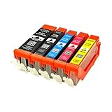 Logic-Seek 5 Druckerpatronen MIT CHIP + Füllstandanzeige kompatibel für Canon PGI550XL CLI551XL Pixma iP7250 MG5450 MG6350 MX725 MX925 kompatibel mit PGI550BK CLI551C CLI551M CLI551Y CLI551B