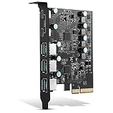 PCIe zu USB 3.2 Gen 2/3.1 Gen 2 Karte mit 10 Gbps Bandbreite 5-Port (3X USB-A -2X USB-C) USB C 3.2 Karte Interner Converter PCIE Splitter für Desktop PC Unterstützung Window