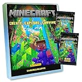 Panini Minecraft 3 Karten - Create Explore Survive Trading Cards (2023) - 1 Mappe + 2 Booster Sammelk