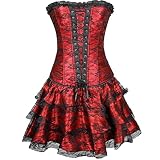 GFPGNDFHG Dirndl Sale Outlet Devil Costume Women Schwarzes Corset Sexy Corsage Damen Für Sex Korsett Kleid Corset Korsett Pirat Black Corset Dress Dirndl Bluse Flügelärmel Comfit B