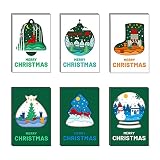 Dcaknri 24 Sets Weihnachtsgrußkarten Urlaubspostkarten mit Umschlägen Siegelaufkleber Weihnachtspostk