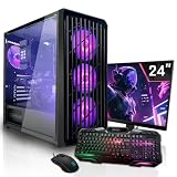 SYSTEMTREFF Basic Gaming Komplett PC Set AMD Ryzen 5 5600GT 6x4.6GHz | AMD RX Vega 7 4K HDMI DX12 | 1TB M.2 NVMe | 16GB DDR4 RAM | WLAN Desktop Paket Computer für Gamer, Gaming