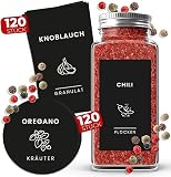 Kamoro Gewürzetiketten Selbstklebend - Sticker mit handgemalten Zeichnungen [240 Stück]- Wasserfeste Aufkleber für Gewürzgläser & Gewürzdosen - Runde & Rechteckige Etiketten für Vorratsdosen - Schw