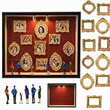 DIY Mini Museum Silhouette Box, Mini Figuren Menschen Museum, Kreatives Erinnerungsdisplay Kit Mit 6 Figuren & 11 Gold Rahmen, für Abschlusssaison, Jahrestag, Feiern Sie Ihre Einzigar (Schwarz)