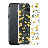 WUACYEAMING Kompatibel mit Samsung Galaxy Xcover 4s Hülle, Transparentes Klares Weiches TPU Hülle mit Blume Muster, Sturz - und Kratzfeste Handyhülle case 04