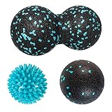 Kouclaa Balls Set-Spiky ball-Peanut Massage-Lacrosse Ball.Ideal for Self Myofascial Trigger Point Release, Deep Tissue Massage, Yoga - Designed to Relieve Stress and Relax Tight M