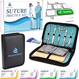 Chirurgisches Nahtset | Wundnaht-Übungsset | Silikon-Nähkissen mit Werkzeugsatz | 24 Wundnaht-Faden chirurgie nähset | Geschenk für Medizinstudenten, Tierärzte, und Zahnärzte | Wundnaht-Videok