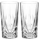 Leonardo Il Mondo Gin Mule Gläser 2er Set - Longdrinkglas mit Facetten-Optik, hochwertig verarbeitet - Inhalt 390 ml - Spülmaschinengeeignet - 2 Gingläser transparent, 077483