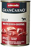 GranCarno Hunde Nassfutter Multifleisch-Cocktail (6 x 400 g), Hundefutter nass ohne Getreide und Zucker von animonda, für ausgewachsene Hunde, mit frischen fleischlichen Z